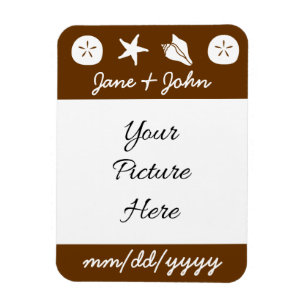 Sommer-Meeresmuscheln in Schokolade Save-the-Date  Magnet