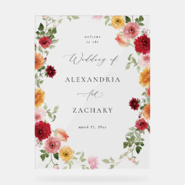 Sommer-Mehrfarbenhochzeit Acrylschild