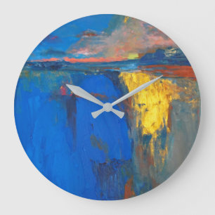 Sommer, Minimalist, abstrakt Große Wanduhr