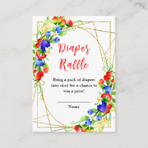 Sommer-Mischobst-Baby-Shower-Windel-Raffle Begleitkarte