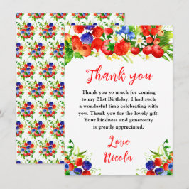 Sommer-Mischobst-Geburtstag Dankeskarte