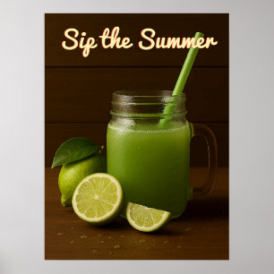 Sommer mit frischem Limonem Saft - erfrischende Zi Poster