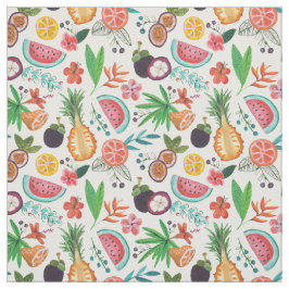 Sommer mit tropischen Früchten | Stoff
