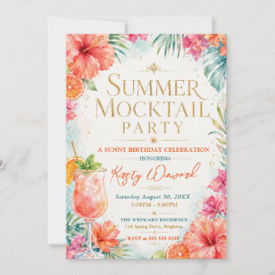 Sommer-Mocktail-Party Geburtstagsfeier Einladung