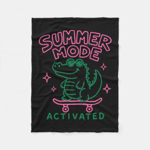 Sommer-Modus aktiviert süßes Alligator-Design Fleecedecke