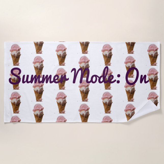 Sommer-Modus Ein Eiscreme-Muster Strandtuch  (Vorderseite)