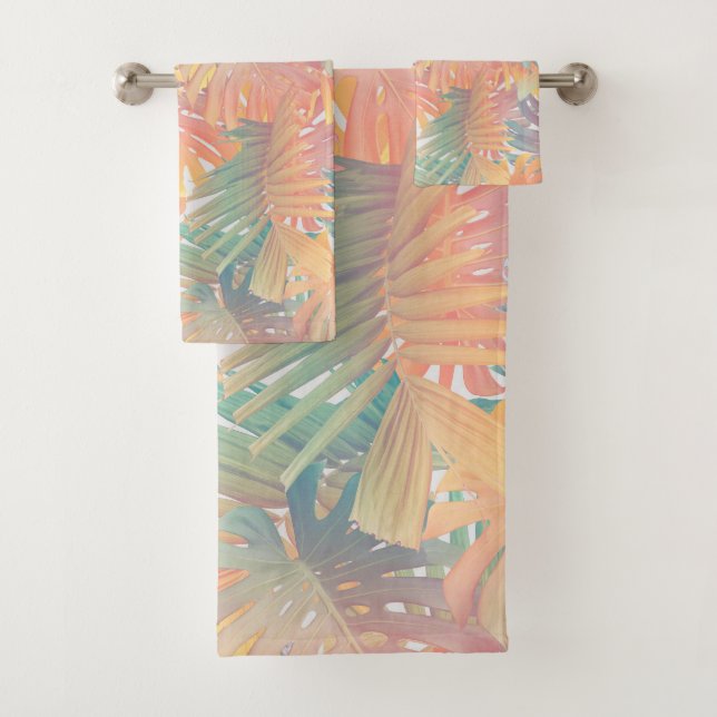 Sommer Monstera Palm Jungle 1 Badhandtuch Set (Insitu)
