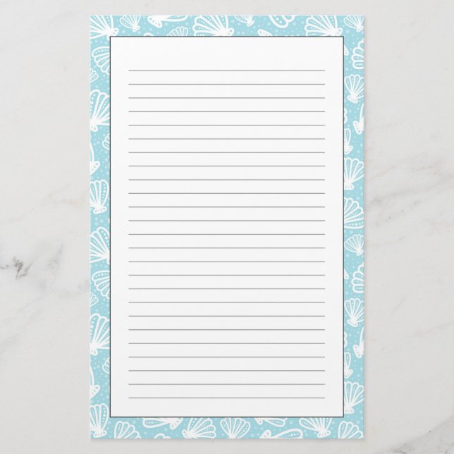 Sommer-Muschel-Muster Briefpapier (Vorderseite)