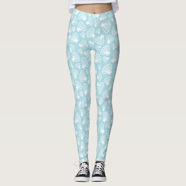 Sommer-Muschel-Muster Leggings (Vorderseite)