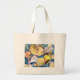 Sommer-Muscheln-Strand-Ferien-Taschen-Tasche Jumbo Stoffbeutel