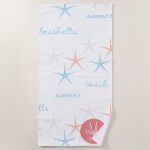 Sommer-Muscheln Strand Seestern Strandtuch