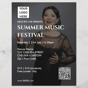 Sommer-Musikfestival QR-Code und Logo Flyer