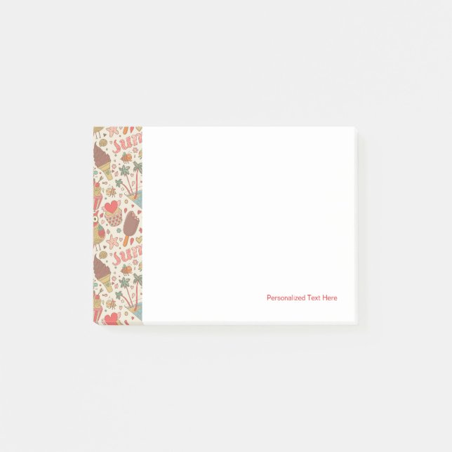 Sommer-Muster mit Eiscreme Post-it Klebezettel (Vorderseite)