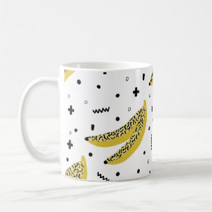 Sommer nahtloses Muster mit Bananen in Pop-Art-St Kaffeetasse