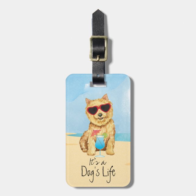 Sommer-Norwich-Terrier-Gepäckmarke Gepäckanhänger (Vorderseite vertikal)