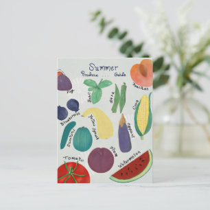 Sommer-Obst- und Gemüseführer Postkarte
