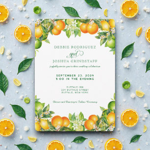 Sommer Orange Zitrusfrucht Hochzeitseinladung  Einladung