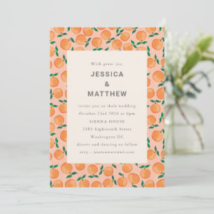 Sommer-Orangen Obst-Wasserfarbe Boho-Hochzeit Einladung