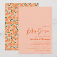 Sommer Orangen Obst Wasserfarbe Rosa Babyparty