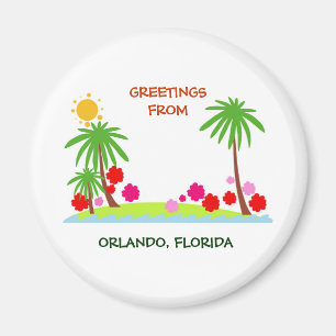 Sommer - Palmen und Sonne, Grüße aus Orlando Magnet