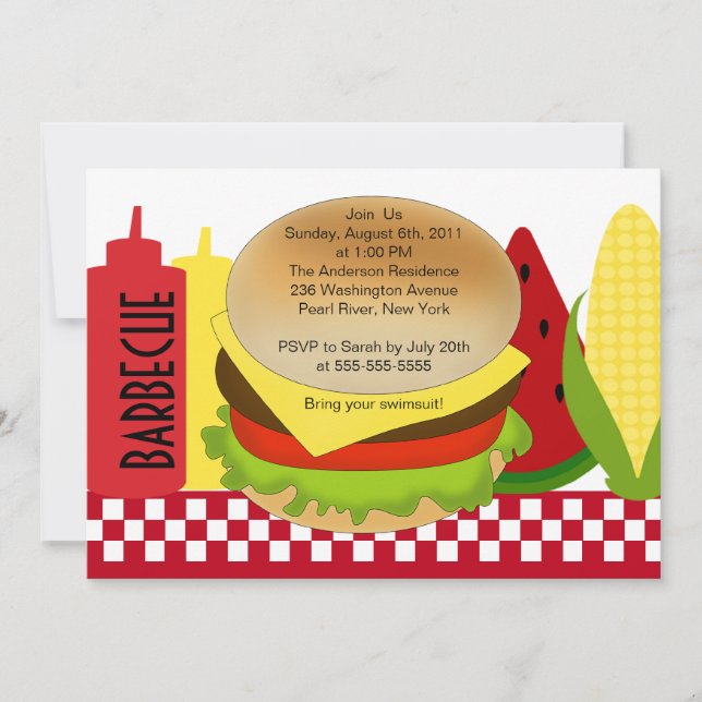 Sommer-Party-Grill-Einladung GRILLEN Einladung (Vorderseite)