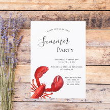 Sommer Party Strand Rote Hummer Weiß
