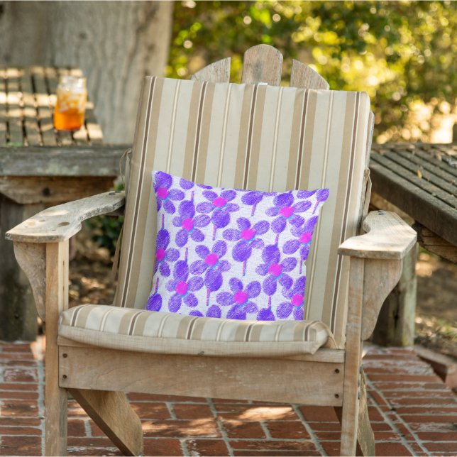 Sommer-Pastell-Kreide-Blumenmuster Kissen (Stuhl)