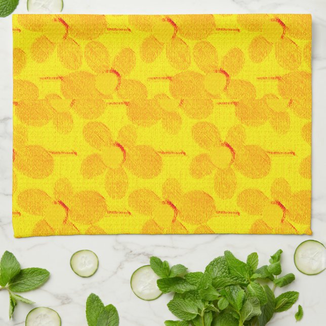 Sommer Pastell Kreide Floral Geschirrtuch (Gefaltet)