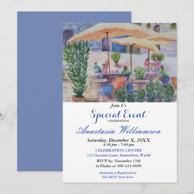 SOMMER-PATIO-PARTY-EREIGNIS LADEN EIN EINLADUNG (Vorne/Hinten)