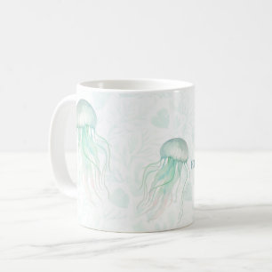 Sommer-Perlmutt-Wasserfarben-Ozean-Design Kaffeetasse