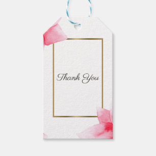 Sommer-Pfirsich-Korallen-Aquarell-Blumen-Hochzeits Geschenkanhänger