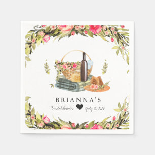 Sommer-Picknick Aquarell Blumenmuster Serviette