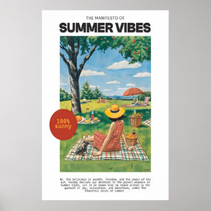 Sommer-Picknick-Kunstposter Retro-Sonnentag-Poster Poster