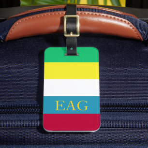 Sommer-Picknick-Paletten-Streifen-Monogramm Gepäckanhänger