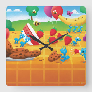 Sommer-Picknick Quadratische Wanduhr