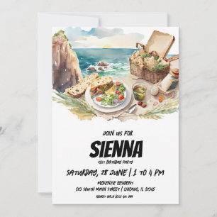 Sommer Picnic Seaside Cliffs view Einladung