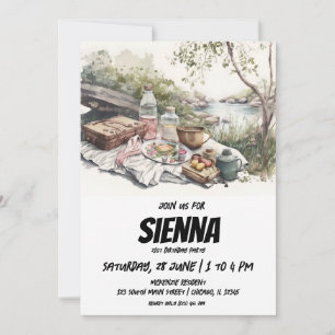 Sommer-Picnic-Wasserstromansicht Einladung