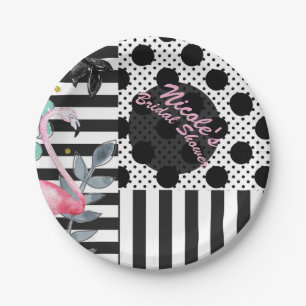 Sommer Pink Flamingo Pünktchen Spaß Funky Party Pappteller