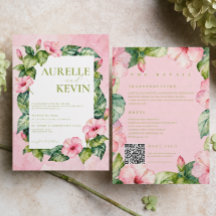 Sommer-Pink-Grüne-Floral-Watercolor-QR-Code-Hochze