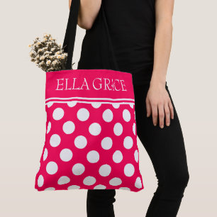Sommer-Pink und Weiß mit Punkten, personalisiert
