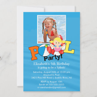 Sommer POOL Party FOTO Einladung