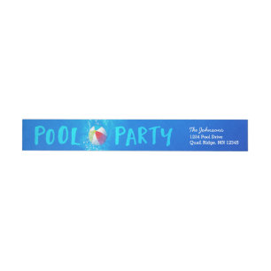 Sommer-Pool-Party-Rücksendeadressen-Aufkleber