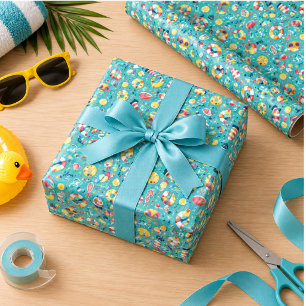 Sommer-Poolparty 2. Geburtstag Geschenkpapier
