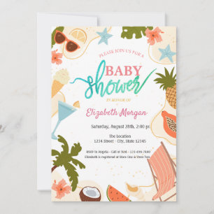 Sommer-Poolparty-Baby-Shower Einladung