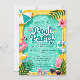 Sommer-Poolparty-Einladung Einladung