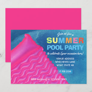 Sommer-Poolparty-Einladung für jeden Anlass Einladung
