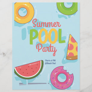 Sommer-Poolparty-Einladung, Gartenparty Flyer