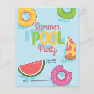 Sommer-Poolparty-Einladung, Gartenparty Flyer