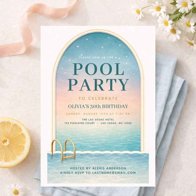 Sommer-Poolparty-Geburtstag Einladung (Von Creator hochgeladen)