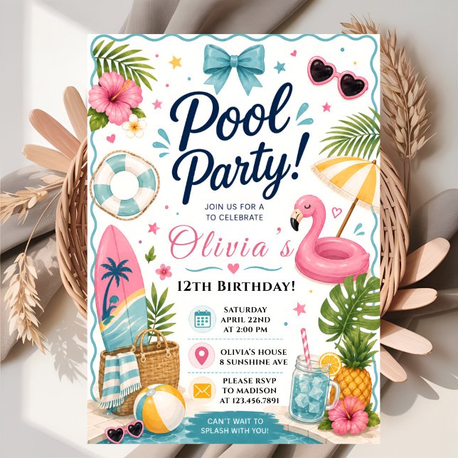 Sommer-Poolparty-Geburtstag Einladung (Von Creator hochgeladen)
